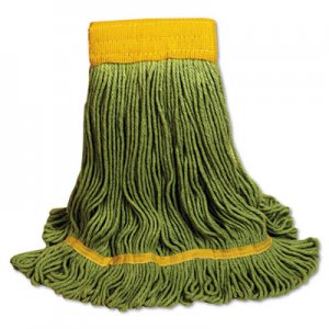 Boardwalk BWK1200LEA EcoMop Looped-End Mop Head, Recycled Fibers, Large Size, Green