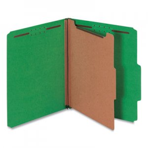 Universal UNV10202 Bright Colored Pressboard Classification Folders, 1 Divider, Letter Size, Emerald Green, 10/Box