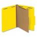Universal UNV10204 Bright Colored Pressboard Classification Folders, 1 Divider, Letter Size, Yellow, 10/Box