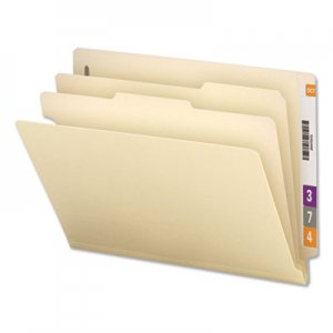 Universal UNV16150 Six-Section Manila End Tab Classification Folders, 2 Dividers, Letter Size, Manila, 10/Box