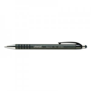Universal UNV15510 Comfort Grip Ballpoint Retractable Pen, Black Ink, Medium, Dozen