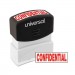 Universal UNV10046 Message Stamp, CONFIDENTIAL, Pre-Inked One-Color, Red