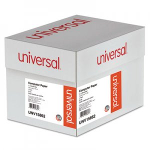 Universal UNV15862 Printout Paper, 1-Part, 20lb, 14.88 x 11, White/Blue Bar, 2, 400/Carton
