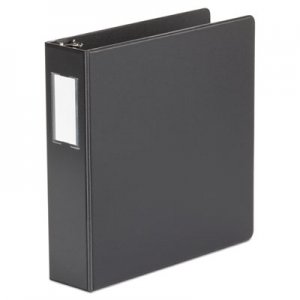 Universal UNV20781 Deluxe Non-View D-Ring Binder with Label Holder, 3 Rings, 2" Capacity, 11 x 8.5, Black