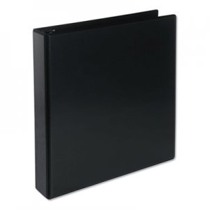 Universal UNV20721 Deluxe Round Ring View Binder, 3 Rings, 1.5" Capacity, 11 x 8.5, Black