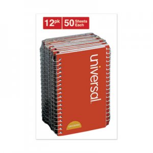 Universal UNV20453 Wirebound Memo Book, Narrow Rule, 5 x 3, Orange, 12 50 Sheet Pads/Pack