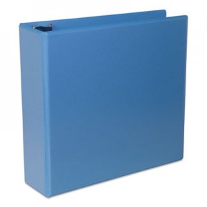 Universal UNV20753 Deluxe Round Ring View Binder, 3 Rings, 3" Capacity, 11 x 8.5, Light Blue