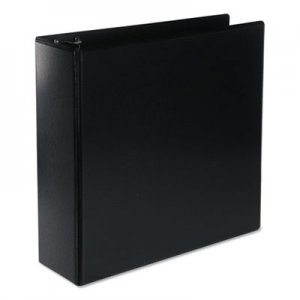 Universal UNV20751 Deluxe Round Ring View Binder, 3 Rings, 3" Capacity, 11 x 8.5, Black