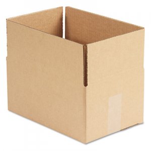 Genpak UFS1286 Fixed-Depth Shipping Boxes, Regular Slotted Container (RSC), 12" x 8" x 6", Brown Kraft, 25/Bundle