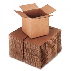 Genpak UFS666 Cubed Fixed-Depth Shipping Boxes, Regular Slotted Container (RSC), 6" x 6" x 6", Brown Kraft, 25/Bundle