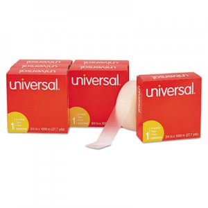 Universal UNV83410 Invisible Tape, 1" Core, 0.75" x 83.33 ft, Clear, 6/Pack