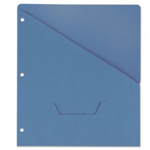 Universal UNV61681 Slash-Cut Pockets for Three-Ring Binders, Jacket, Letter, 11 Pt., Blue, 10/Pack