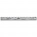 Universal UNV59023 Stainless Steel Ruler w/Cork Back and Hanging Hole, 12", Silver