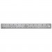 Universal UNV59023 Stainless Steel Ruler w/Cork Back and Hanging Hole, 12", Silver