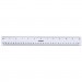 Universal UNV59022 Clear Plastic Ruler, Standard/Metric, 12"