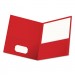 Universal UNV56611 Two-Pocket Portfolio, Embossed Leather Grain Paper, Red, 25/Box
