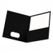 Universal UNV56616 Two-Pocket Portfolio, Embossed Leather Grain Paper, Black, 25/Box