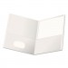 Universal UNV56604 Two-Pocket Portfolio, Embossed Leather Grain Paper, White, 25/Box