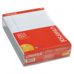 Universal UNV35880 Colored Perforated Note Pads, 8 1/2 x 11, Blue, 50 Sheet, Dozen