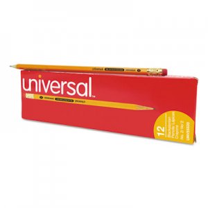 Universal UNV55520 Deluxe Blackstonian Pencil, HB (#2), Black Lead, Yellow Barrel, Dozen