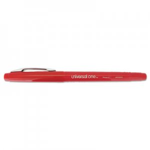 Universal UNV50503 Deluxe Porous Tip Stick Pen, Red Ink, Medium, Dozen