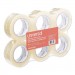 Universal UNV73000 Quiet Tape Box Sealing Tape, 3" Core, 1.88" x 110 yds, Clear, 6/Pack
