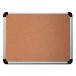 Universal UNV43713 Cork Board with Aluminum Frame, 36 x 24, Natural, Silver Frame