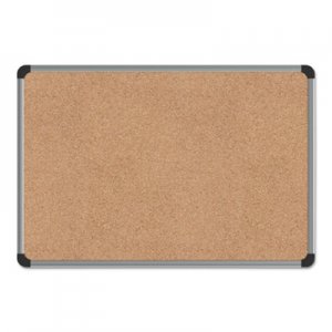 Universal UNV43712 Cork Board with Aluminum Frame, 24 x 18, Natural, Silver Frame
