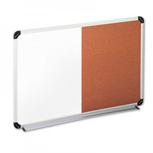 Universal UNV43743 Cork/Dry Erase Board, Melamine, 36 x 24, Black/Gray, Aluminum/Plastic Frame