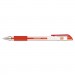 Universal UNV39512 Comfort Grip Stick Gel Pen, Medium 0.7mm, Red Ink, Clear Barrel, Dozen