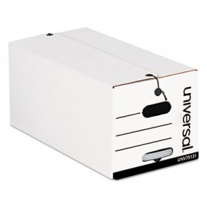 Universal UNV75131 Deluxe Quick Set-up String-and-Button Boxes, Legal Files, White, 12/Carton