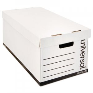 Universal UNV95220 Medium-Duty Easy Assembly Storage Box, Letter Files, White, 12/Carton