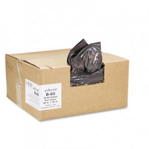 Classic 385822G 2-Ply Low-Density Can Liners, 55-60gal, .8 mil, 38x58 Brown/Black, 100/Carton