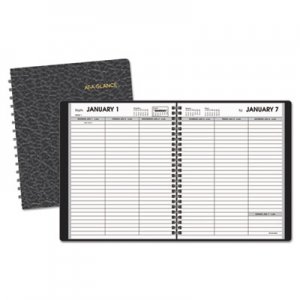 At-A-Glance AAG7085505 Weekly Planner Ruled for Open Scheduling, 6 3/4 x 8 3/4, Black, 2016