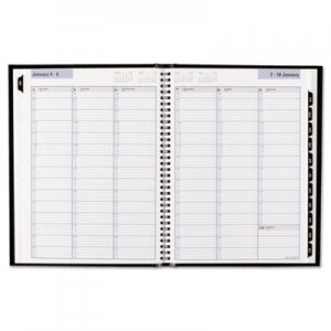 DayMinder AAGG520H00 Hardcover Weekly Appointment Book, 8 x 11, Black, 2017