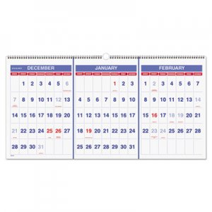At-A-Glance AAGPM1428 Horizontal-Format Three-Month Reference Wall Calendar, 23 1/2 x 12, 2015-2017