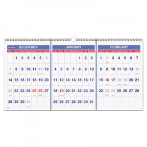 At-A-Glance AAGPM1428 Horizontal-Format Three-Month Reference Wall Calendar, 23 1/2 x 12, 2015-2017