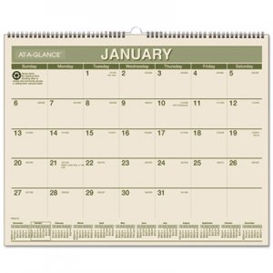 At-A-Glance AAGPMG7728 Recycled Wall Calendar, 15 x 12, 2017