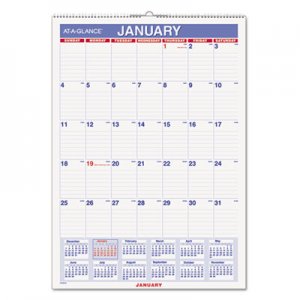 At-A-Glance AAGPMLM0228 Erasable Wall Calendar, 12 x 17, White, 2016