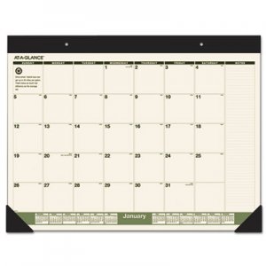 At-A-Glance AAGSK32G00 Recycled Monthly Desk Pad, 22 x 17, 2017