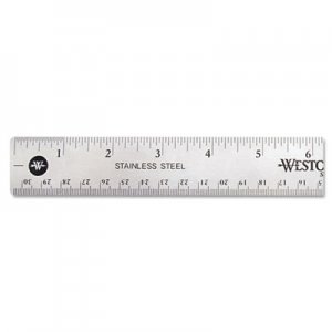 Westcott 10415 Stainless Steel Office Ruler With Non Slip Cork Base, 12