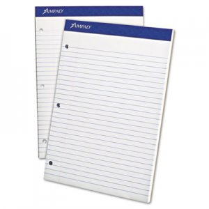 Ampad TOP20244 Double Sheets Pad, Legal/Wide, 8 1/2 x 11 3/4, White, 100 Sheets