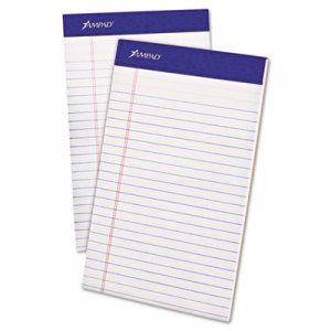 Ampad TOP20304 Perforated Writing Pad, Narrow, 5 x 8, White, 50 Sheets, Dozen