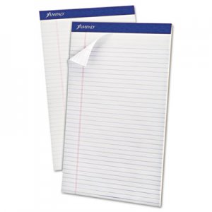 Ampad TOP20330 Perforated Writing Pad, 8 1/2 x 14, White, 50 Sheets, Dozen