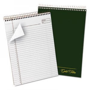 Ampad TOP20811 Gold Fibre Wirebound Writing Pad w/Cover, 8 1/2 x 11 3/4, White, Green Cover