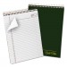 Ampad TOP20811 Gold Fibre Wirebound Writing Pad w/Cover, 8 1/2 x 11 3/4, White, Green Cover