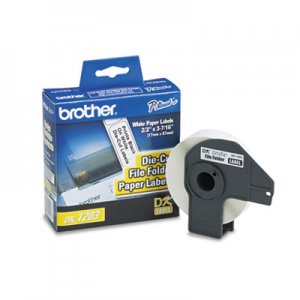 Brother BRTDK1203 Die-Cut File Folder Labels, .66" x 3.4", White, 300/Roll