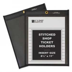 C-Line 45911 Shop Ticket Holders, Stitched, One Side Clear, 50", 8 1/2 x 11, 25/BX