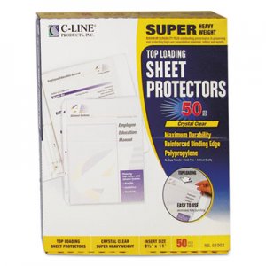 C-Line 61003 Super Heavyweight Polypropylene Sheet Protector, Clear, 2", 11 x 8 1/2, 50/BX