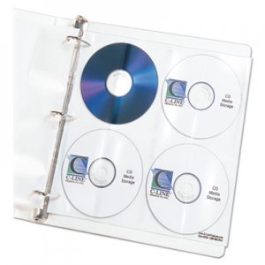 C-Line 61948 Deluxe CD Ring Binder Storage Pages, Standard, Stores 8 CDs, 5/PK